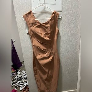 Nude formal mid-length dress in size Small. Never worn!